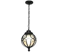 NHPJFDC Lámpara Colgante de Aluminio Impermeable para Exteriores Estilo Amen - 1 luz, Ideal para jardín y Pasillo (Negro 27 * 36CM)