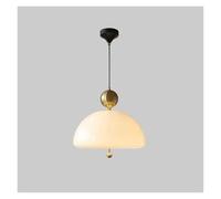 NHPJFDC Lámpara Colgante de Globo de Cristal con diseño de orbe de Metal, Color Blanco, de Mediados de Siglo, para Comedor, Sala de Estar, Pasillo, iluminación Decorativa.