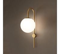 NHPJFDC Lámpara de Pared con Bola de Cristal de Cobre: Elegante Aplique de latón para Sala de Estar, Dormitorio, Restaurante y más.