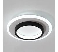 NHPJFDC Lámpara de Techo nórdica Moderna de 20 W, semiempotrada, Creativa, para Sala de Estar, Pasillo, Dormitorio (A, Negra)