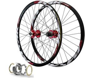 NHPJFDC Llanta de Bicicleta MTB con Freno de Disco de 26 Pulgadas, 32 radios, Rueda Delantera y Trasera de 27,5 Pulgadas, bujes de 29 Pulgadas con rodamientos sellados QR