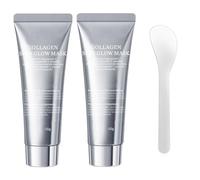 NHPY 2 Piezas Mascarilla De ColáGeno Para La Cara Durante La Noche con 1 Espátula, Bio Collagen Real Deep Mask Collagen Mask Face Overnight, Mascarilla Despegable De ColáGeno