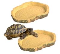 NHPY 2 Piezas Reptil Cuenca tazón de Comida Reptil Crecimiento terrario Largo Recto/Curvo para hámsters, tarántulas, Dragones barbudos, Tortugas, Gecko Leopardo, Serpiente