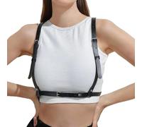 NHPY Cinturón De Cuero PU para Mujer - Punk Gótico Negro De Cuerpo y Pecho para Vestido y Ropa