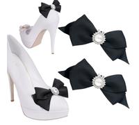 NHQ 1 Par Clips para Zapatos,Hebilla De Zapato De Fiesta De Boda,Adornos para Zapatos,Sujetador de Zapatos,Adorno Zapatos,Lazo Pinzas Para Botas Clips De Zapatos De Cinta Zapatos Clips Arco Amuleto