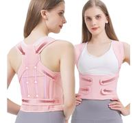NHQZ 1 Pieza Corregidor de Postura Unisex Soporte Transpirable Espalda Hombros Ajustable Ideal para Corregir la Postura Oficina y Uso Diario(Rosa L)