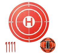 NHQZ 1 Pieza Plegable Drone Plataforma De Aterrizaje Con 4 Estacas De Tierra, Drone Accesorios,Drone Almohadilla De Aterrizaje,Drone Alfombra,Drone Landing Pad(Rojo)