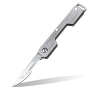 NHQZ 1 Piezas Navaja Pequeña, Mini Edc Navaja De Bolsillo, Keychain Multiusos, Pequeña Navaja Plegable De Titanio Con Orificio Para Llavero Incorporado Para Llevar Todos Los Días(plata,A)