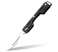 NHQZ 1 Piezas Navaja Pequeña, Mini Edc Navaja De Bolsillo, Keychain Multiusos, Pequeña Navaja Plegable De Titanio Con Orificio Para Llavero Incorporado Para Llevar Todos Los Días(Negro,B)