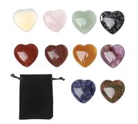 NHQZ 10 Piezas De Cristales Curativos En Forma De Corazón,Piedras Naturales En Forma De Corazón,Gemas Pulidas Múltiples Para La Curación Reiki De Los Chakras,Meditación y Equilibrio En El Yoga