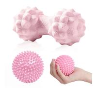 NHQZ 2 Bolas De Reflexología Erizo, Pelota Rehabilitacion Mano, Bolas Erizo, Pelota Masaje, Bolas Para La Fascia Del Pie, Accesorios De Masaje, Pelotas Pilates (Rosa, A)