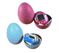 NHQZ 2 PCS cáscara de huevo mascota virtual Consola de Juegos Digital para Mascotas Máquina de Mano Juguetes Mini Animales electrónicos de educación temprana Regalo（A）