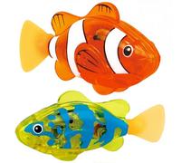 NHQZ 2 Pieza Robofish acuario,Robo Fish Pez Nadador robótico,Juguete de baño (amarillo y Naranja),B