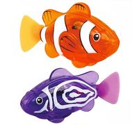 NHQZ 2 Pieza Robofish acuario,Robo Fish Pez Nadador robótico,Juguete de baño (Morado y Naranja)