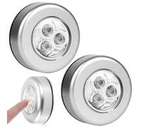 NHQZ 2 Piezas Lámpara Adhesiva a Batería, Lámpara Nocturna Sin Cable, Luz de Noche Alimentada por Baterías, Luz LED Adhesiva, Luces LED Adhesiva para Interior con Pulsador