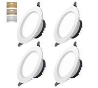 NHQZ 4 Piezas Lámpara Colgante Empotrable Tri-color, LED Foco empotrable, Foco de techo LED, Foco interior LED de aluminio delgado para cocina baño Camping Iluminación