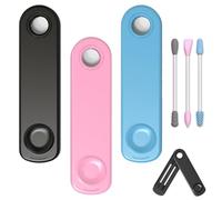 NHQZ 6 PCS Bastoncillos Oidos,Bastoncillo Oídos Reutilizable,Espiral de Doble Extremo,Bastoncillos Oidos Silicona,con 3 Soportes Viaje,Fácil de Limpiar,para la Limpieza del Oído Maquillaje,Ect