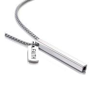 NHQZ Collar de Respiración - Acero Inoxidable Collar para Dejar de Fumar para Mujeres, Hombres, Meditación Espiritual para Regalos de Meditación(plata)