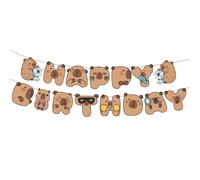 NHQZ Decoración Fiesta Cumpleaños,Capybara Decoraciones de Fiesta de Cumpleaños,Guirnalda Happy Birthday con Cuerda,Feliz Cumpleaños Decoración Happy Birthday,cumpleaños capibara pancartas