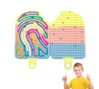 NHQZ Double Side Silicone Calm Down wiggly toy,Sensory Activity Board,Incluye 12 Cordones de Silicona Stress Relief Toys,Colorful Sensory Toys para Viajes,Alivio de Ansiedad,ADHD Autismo