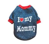 NHQZ Gato y perro pequeño ropa de verano y otoño de impresión del corazón camisa elástica con mangas largas de volantes para chihuahua schnauzer shih tzu yorkie