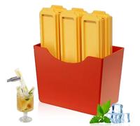 NHQZ Ice Cube Molds Botella de hielo con fondo de silicona Cubitos de hielo reutilizables de fácil liberación para bebidas deportivas y botellas de agua, forma de papas fritas, 1 juego