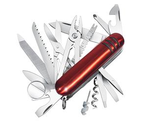 NHQZ Navaja plegable de 9 x 2,3 x 3,1 cm, multiusos, de bolsillo, con 17 funciones, mini llavero (rojo)