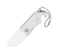 NHQZ Navaja plegable de bolsillo pequeña con cadena, Navaja plegable de acero inoxidable, Multiherramienta de exterior