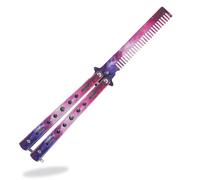 NHQZ Peine Mariposa de Colores, Peine de Entrenamiento Plegable, Acero Inoxidable, Ideal para Camping, Colorido