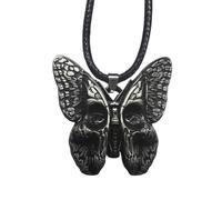 NHQZ Skull Collar Colgante, aleación, gótico, punk, Halloween, la cabeza de la muerte, la polilla, el cráneo, collar para hombres, mujeres y niños