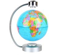 NHSUNRAY - Globo flotante de levitación magnética de 8 pulgadas, bola giratoria de levitación LED, mapa del mundo iluminado para escritorio, oficina, decoración del hogar (azul marino)