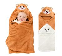 NHTJTHE 2 Toallas con Capucha para bebé, Hooded Towels for Babies,80 x 80 cm，Baby Towels with Animal Hood, Perros de Color café y Osos Blancos