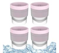 Nhujevkom Fabricador de Bolas de Hielo - Molde Antifugas Para Cubitos de Whisky,4 Piezas De Silicona Para Bebidas Vino Cóctel Barbacoa Hogar Fiestas Playa Cocina Navidad Halloween Reuniones