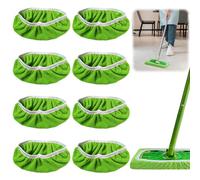 NHYDZSZ 8 Piezas Fregona Microfibra Recambio Mopa para Swiffer, Mopa para Limpiar Azulejos y Paredes, Recambios de Mopa Lavables y Reutilizables, Mopas Reutilizables para Uso en Húmedo y Seco (Verde)