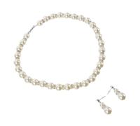 NHYHEHMR 1 set Collar y aretes de perlas elegantes para joyas de boda delicadas joyas de novia de perla para mujeres