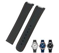 NHYHEHMR 19mm 20mm Curved End Rubber Watchband Fit for Omega 300 AT150 Aqua Terra 8900 Silicone Watch Strap Tools