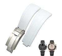NHYHEHMR 20mm 21mm Rubber Short Buckle Watchband Fit for Daytona Submariner Role OYSTERFLEX Yacht Master Small Wrist Silicone Strap (Color : Preto, Size : 21mm)