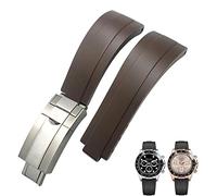 NHYHEHMR 20mm 21mm Rubber Short Buckle Watchband Fit for Daytona Submariner Role OYSTERFLEX Yacht Master Small Wrist Silicone Strap (Color : Preto, Size : 21mm)