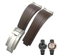 NHYHEHMR 20mm 21mm Rubber Short Buckle Watchband Fit for Daytona Submariner Role OYSTERFLEX Yacht Master Small Wrist Silicone Strap (Color : Preto, Size : 21mm)