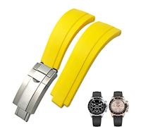 NHYHEHMR 20mm 21mm Rubber Short Buckle Watchband Fit for Daytona Submariner Role OYSTERFLEX Yacht Master Small Wrist Silicone Strap (Color : Preto, Size : 21mm)