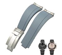 NHYHEHMR 20mm 21mm Rubber Short Buckle Watchband Fit for Daytona Submariner Role OYSTERFLEX Yacht Master Small Wrist Silicone Strap (Color : Preto, Size : 21mm)