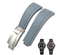 NHYHEHMR 20mm 21mm Rubber Short Buckle Watchband Fit for Daytona Submariner Role OYSTERFLEX Yacht Master Small Wrist Silicone Strap (Color : Preto, Size : 21mm)