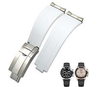 NHYHEHMR 20mm 21mm Rubber Short Buckle Watchband Fit for Daytona Submariner Role OYSTERFLEX Yacht Master Small Wrist Silicone Strap (Color : Preto, Size : 21mm)
