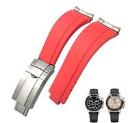 NHYHEHMR 20mm 21mm Rubber Short Buckle Watchband Fit for Daytona Submariner Role OYSTERFLEX Yacht Master Small Wrist Silicone Strap (Color : Preto, Size : 21mm)