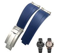NHYHEHMR 20mm 21mm Rubber Short Buckle Watchband Fit for Daytona Submariner Role OYSTERFLEX Yacht Master Small Wrist Silicone Strap (Color : Preto, Size : 21mm)