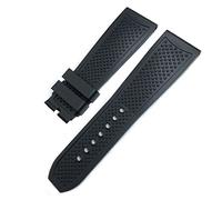 NHYHEHMR 22mm 24mm Rubber Watch Strap 23mm Fits CALIBER DE TANK SOLO SANTOS DE Waterproof Silicone Watch Strap Butterfly Buckle