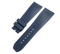 NHYHEHMR 22mm 24mm Rubber Watch Strap 23mm Fits CALIBER DE TANK SOLO SANTOS DE Waterproof Silicone Watch Strap Butterfly Buckle