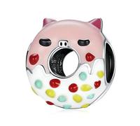 NHYHEHMR Accessories DIY Women's Bracelet Charm Beads for Necklace Dangle Bead Necklace Pendant Bead for Bracelet Pink Cute Animal Piggy Donut