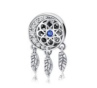 NHYHEHMR Accessories Necklace Pendant Charm Beads for Necklace Dangle Bead DIY Women's Bracelet Bead for Bracelet Hollow Blue Zircon Dream Catcher