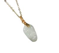 NHYHEHMR Accessories Vintage S925 Necklace for Women Plated Natural Leaves Handmade Classical Jewelry Women's Pendant Necklaces Charm Gift National Old Craft